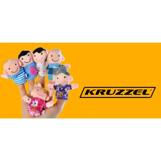 Kruzzel Vingerpoppen Set - 6 Stuks - Familiecollectie - Educatief en Leuk