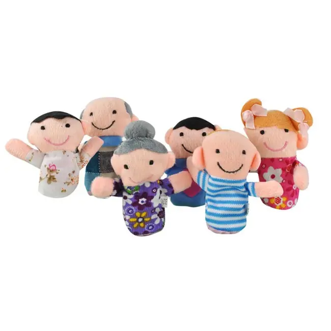 Kruzzel Vingerpoppen Set - 6 Stuks - Familiecollectie - Educatief en Leuk