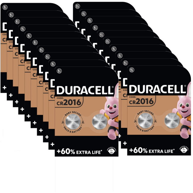 Duracell Batterij Lithium - 3V 2016 - 20 stuks