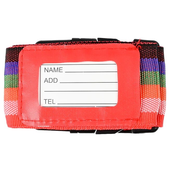 Benson Kofferspanband - Regenboogkleur - 183 cm - Inclusief gegevenskaartje - 5 cm breed