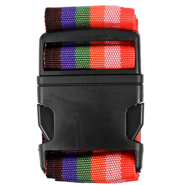 Benson Kofferspanband - Regenboogkleur - 183 cm - Inclusief gegevenskaartje - 5 cm breed