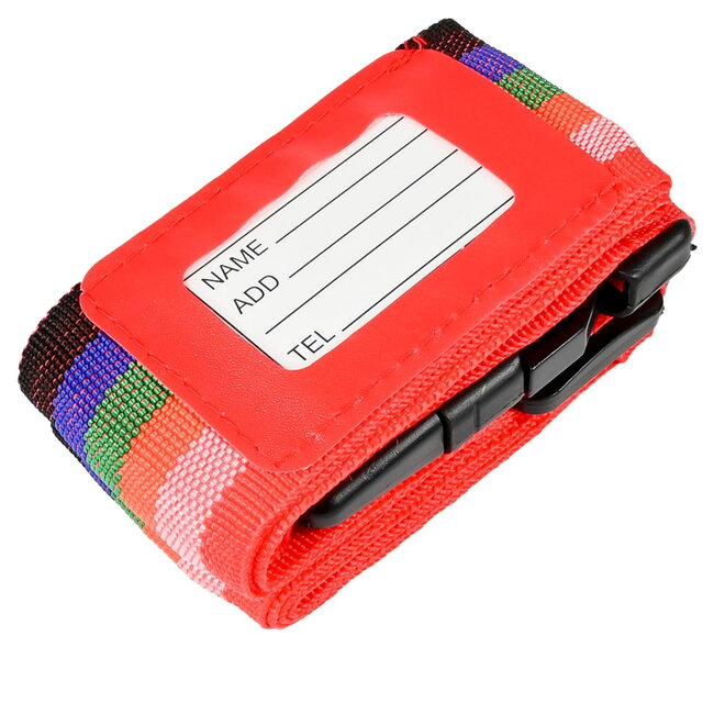 Benson Kofferspanband - Regenboogkleur - 183 cm - Inclusief gegevenskaartje - 5 cm breed
