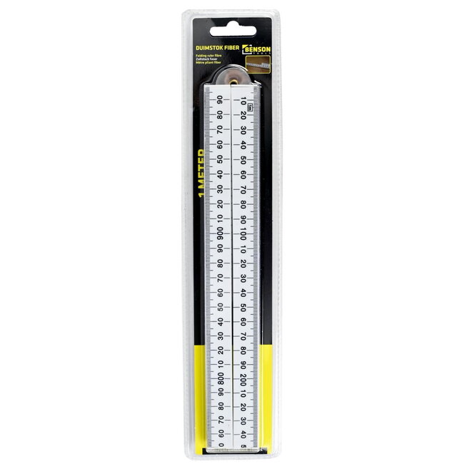 Benson Duimstok - 1 meter - Fiber - Wit - Stevig en duurzaam