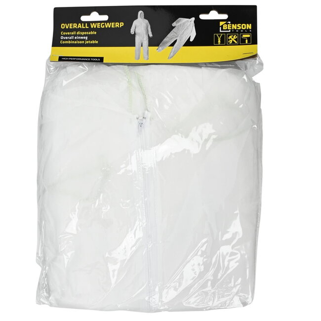 Benson Wegwerp overalls - one size - elastische openingen - 10 stuks - wit