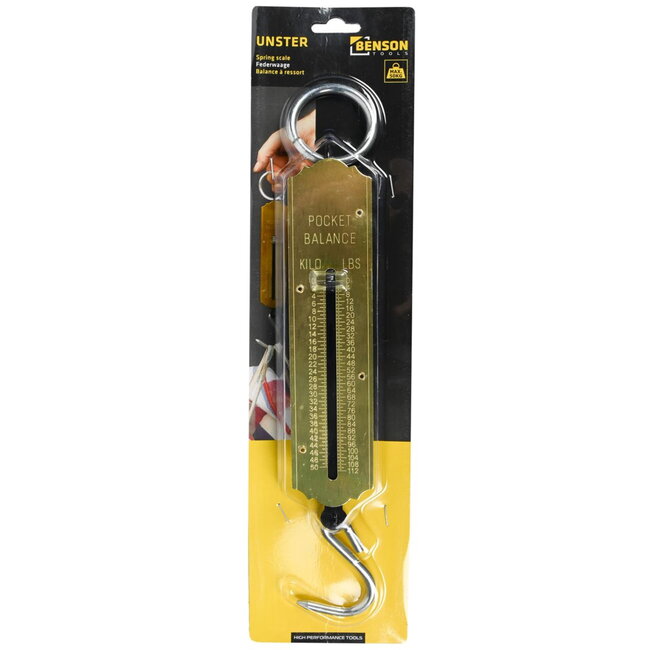 Benson Handzame pocket balance - nauwkeurig - maximaal 50 kilo - 20 x 4.5 cm - messingkleurig