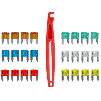 Benson Set mini steekzekeringen met trekker - 25 delig - Bescherming tegen overbelasting en kortsluiting