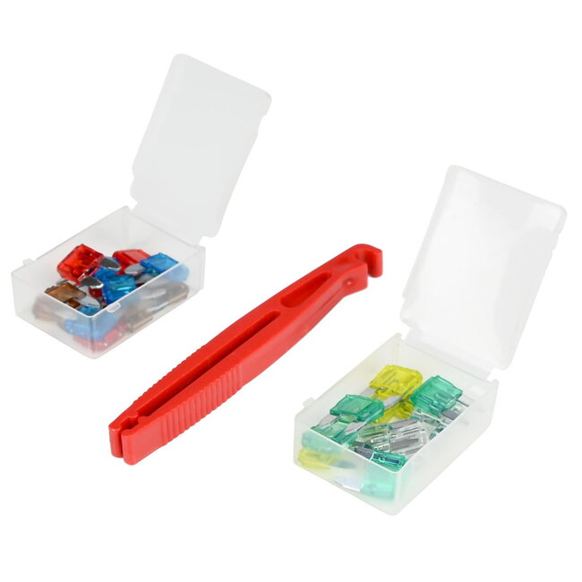 Benson Set mini steekzekeringen met trekker - 25 delig - Bescherming tegen overbelasting en kortsluiting