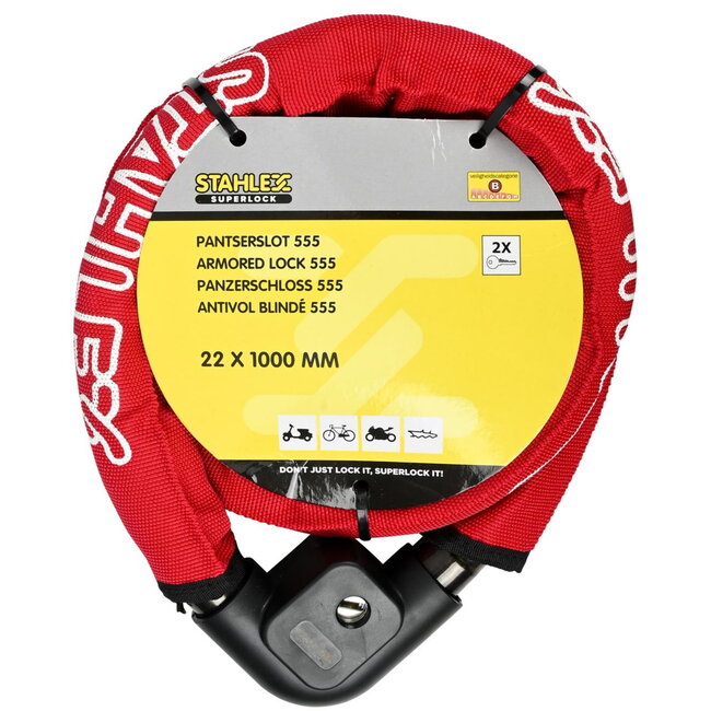 Benson Robuust fietsslot - stootvast kunststof - dikke staalkabel - 1000 mm