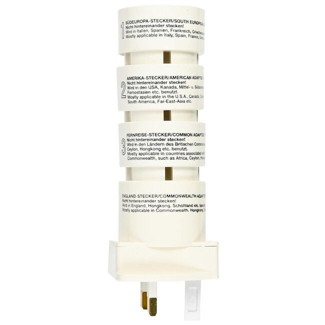 Benson Universele wereldstekker set - internationaal - 4 adapters - compact - 5 × 5 × 13.5 cm