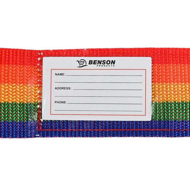 Benson Kleurrijke kofferspanband met cijferslot - 200 cm - extra beveiliging - regenboogkleuren