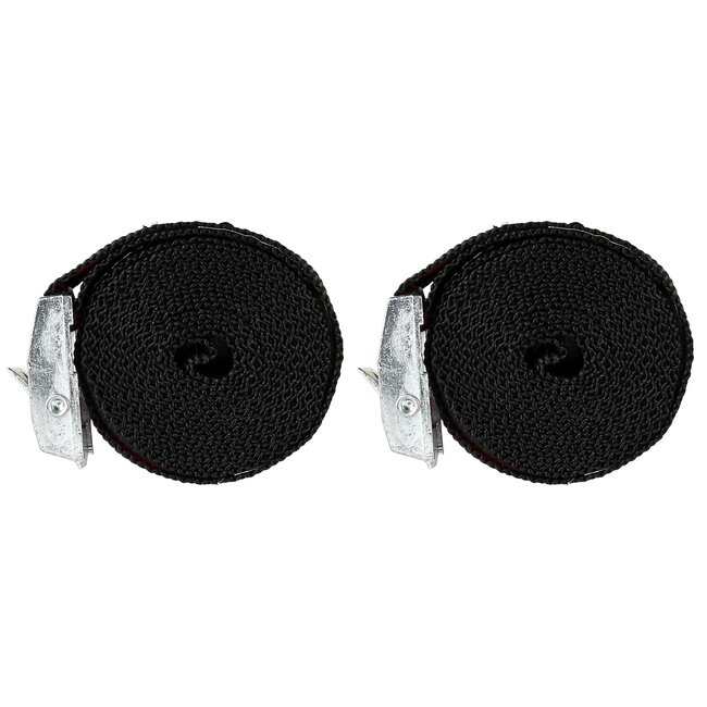 Benson Spanband set - snelsluiting - 2,5 meter - rood/zwart - 2 stuks