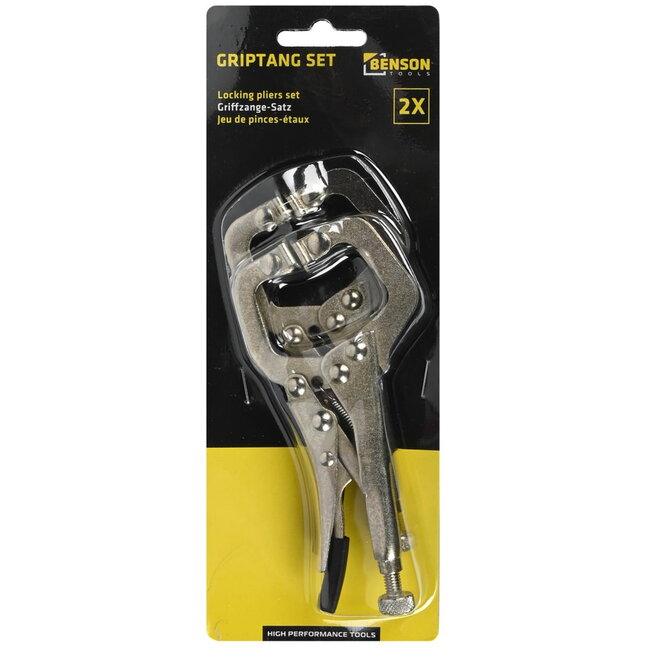 Benson Mini griptangen - traploos instelbaar - snelle ontgrendeling - 125 mm - set van 2