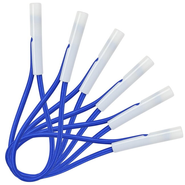 Benson Elastiekenset met kunststof pijpjes - 22 cm - 6 stuks - blauw/wit - 50% rek