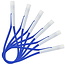 Benson Elastiekenset met kunststof pijpjes - 22 cm - 6 stuks - blauw/wit - 50% rek