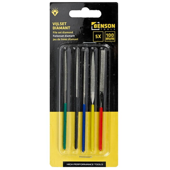 Benson Vijlset - Diamant - Micro - 100 mm - 5 delig - Stevige grip