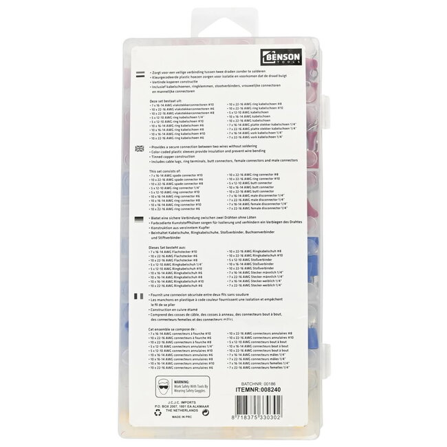 Benson Kabelschoenen Set - Assortimentbox - Geïsoleerd - 150-delig - Industriële kwaliteit