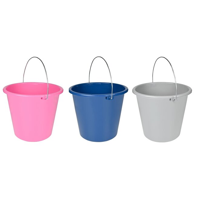 Benson Kunststof emmer - 5 liter - kleurenmix - metalen hendel - per stuk