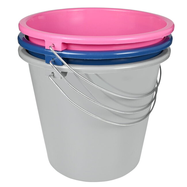 Benson Kunststof emmer - 5 liter - kleurenmix - metalen hendel - per stuk