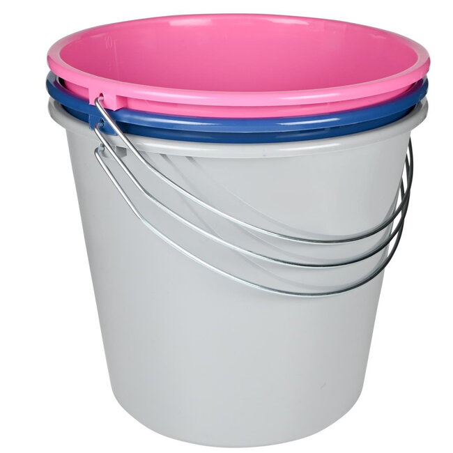 Benson Kunststof emmer - 10 liter - metalen hendel - kleurenmix
