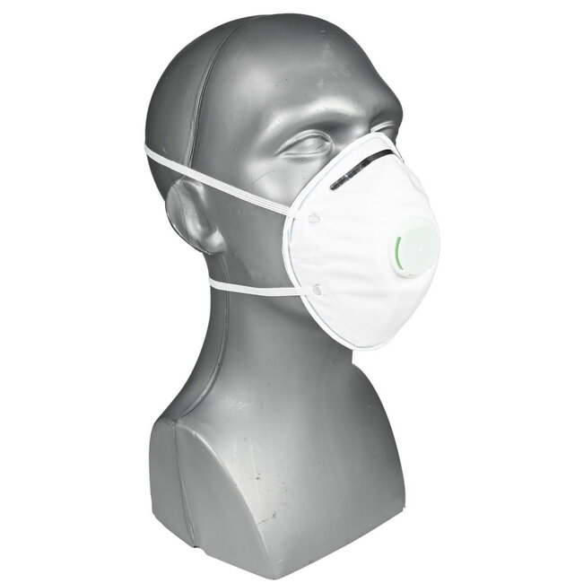 Benson Gevormd stofmasker met ventiel - FFP2 - wit - CE-keur - enkel gebruik