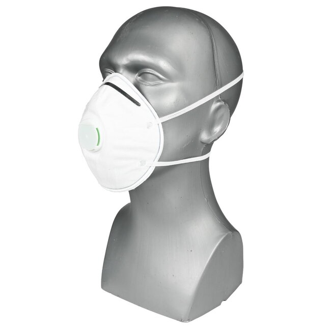 Benson Gevormd stofmasker met ventiel - FFP2 - wit - CE-keur - enkel gebruik
