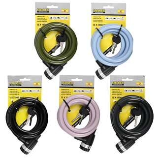 Stahlex Multifunctioneel kabelslot - 1.5 meter - spatwaterdicht en slagvast - met 2 sleutels