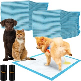 Purlov 50-Pack Absorberende Onderleggers + Poepzakjes: Hygiëne voor Huisdieren Purlov 50-Pack Absorberende Onderleggers + Poepzakjes: Hygiëne voor Huisdieren