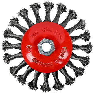 Benson Staalborstel 100 mm met getordeerd draad en 6 mm as voor metaal, hout, steen en lasnaden