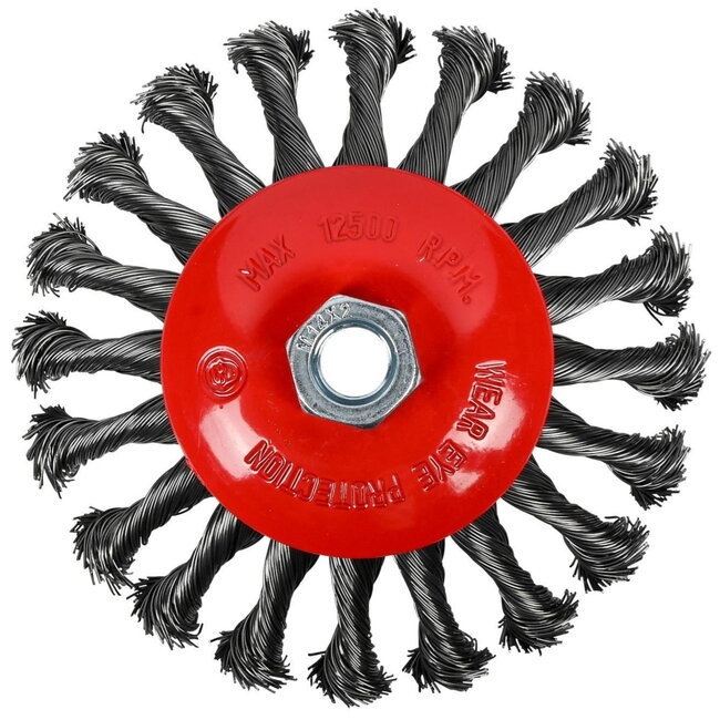 Benson Staalborstel 100 mm met getordeerd draad en 6 mm as voor metaal, hout, steen en lasnaden