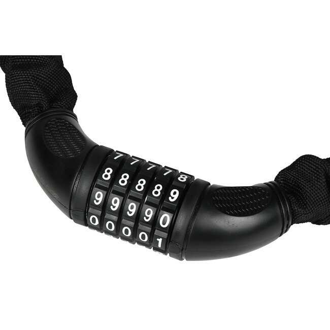 Stahlex Ketting cijferslot - 7 mm schakels - 140 cm - zwart - 4-cijferige code