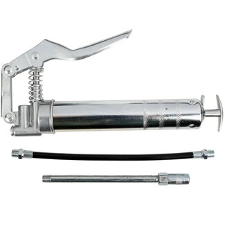 Benson Eenhands vetspuit set - 85 grams patronen - 3-delig - flexibele slang - vaste pijp Benson Eenhands vetspuit set - 85 grams patronen - 3-delig - flexibele slang - vaste pijp