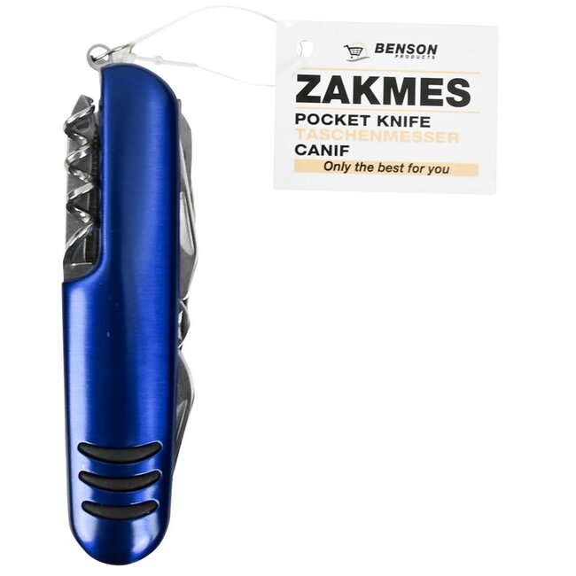 Benson Multifunctioneel zakmes - 11 functies - compact en duurzaam - roestvrijstaal - 9 cm