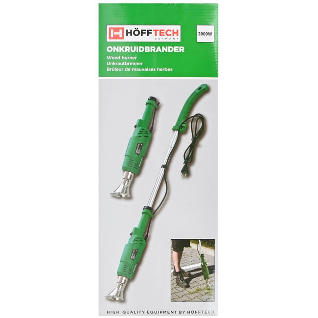 Hofftech Elektrische onkruidbrander - 2000 watt - 600 °C - groen - milieuvriendelijk