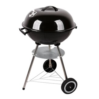 Benson Traditionele grillbarbecue - bolvormig - Ø 44 cm - zwart - met wielen