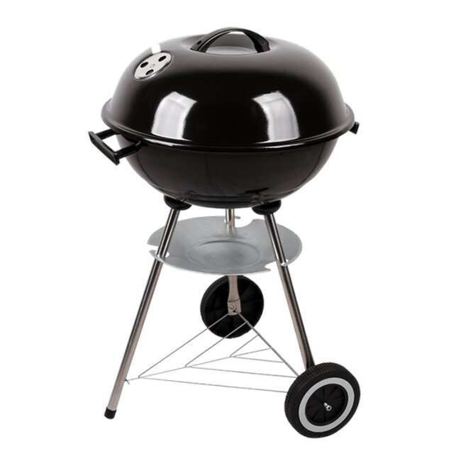 Benson Traditionele grillbarbecue - bolvormig - Ø 44 cm - zwart - met wielen