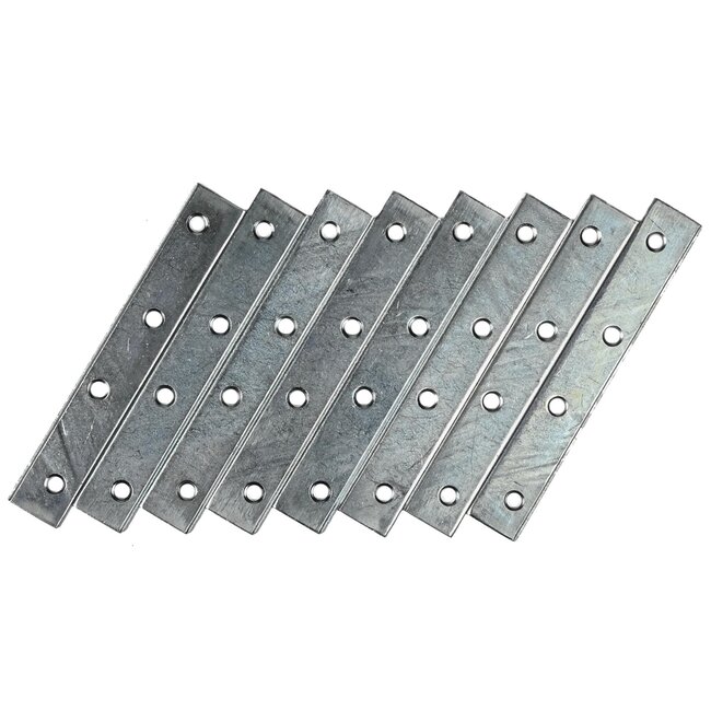 Benson Verbindingsplaat - IJzer - Inclusief Schroeven - 100 x 15 mm - Set van 8 - Roestbestendig