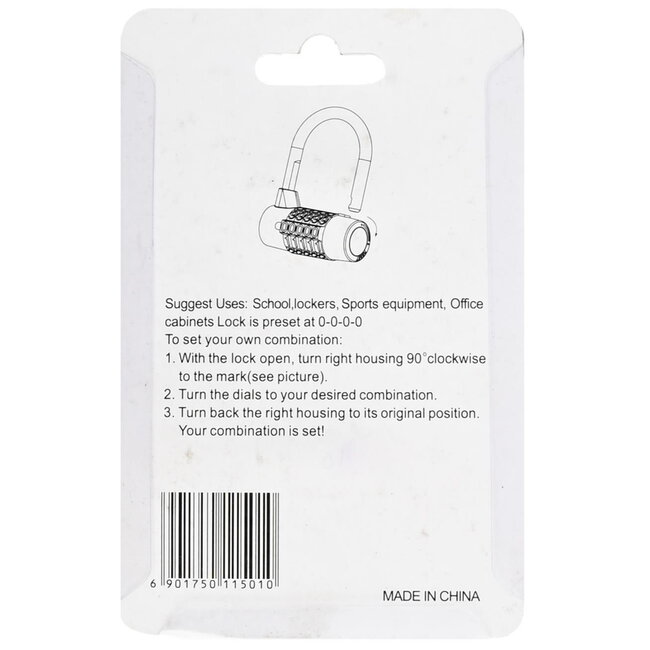 Tri-Circle Cijferslot - 4-cijferig - Compact - Chroom - 54 mm