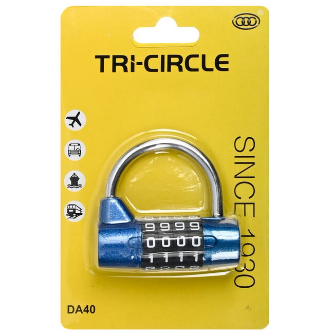 Tri-Circle Cijferslot - 4-cijferig - Compact - Chroom - 54 mm
