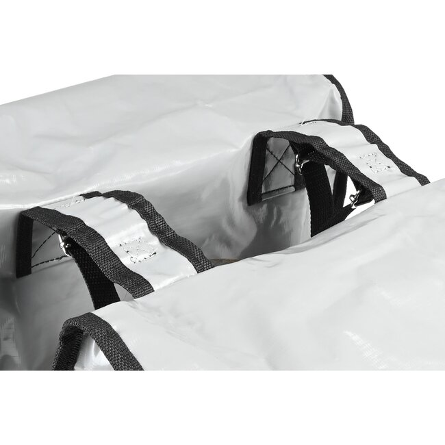 Lastpak Dubbele fietstas - waterafstotend - 35 liter - grijs - eenvoudig te monteren