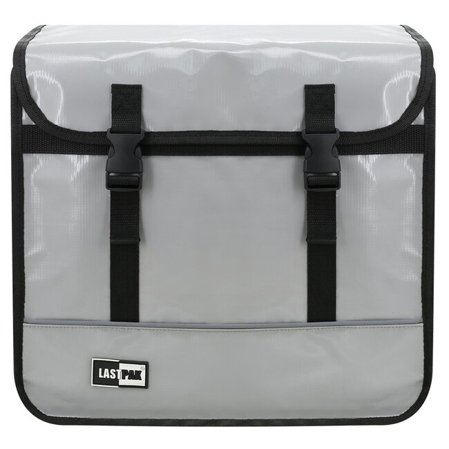 Lastpak Dubbele fietstas - waterafstotend - 35 liter - grijs - eenvoudig te monteren