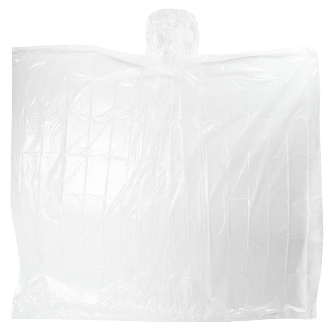 Benson Wegwerp regenponcho - transparant - compact - duurzaam PE-materiaal - one size fits most