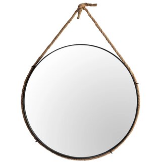 REA Wandspiegel met Touw - Rond - Ø60 cm - Zwart