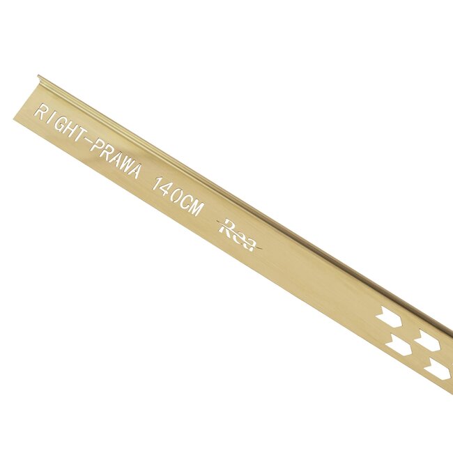 REA Douchestrip t.b.v. Douchecabine - Rechts - 140 cm - Geborsteld Goud