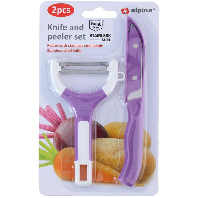 Alpina Schilmes en Dunschiller Set - Paars - Keramisch & RVS  Mix - Non-Stick Coating