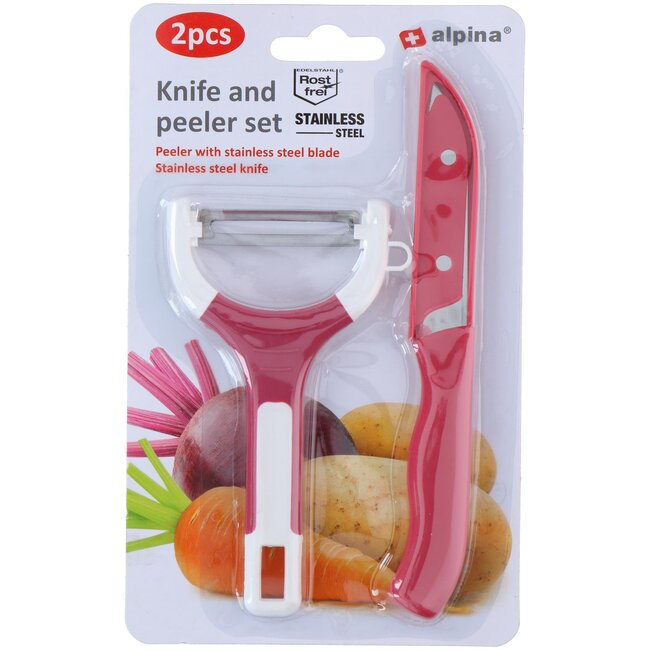 Alpina Schilmes en Dunschiller Set - Rood - Keramisch & RVS  Mix - Non-Stick Coating