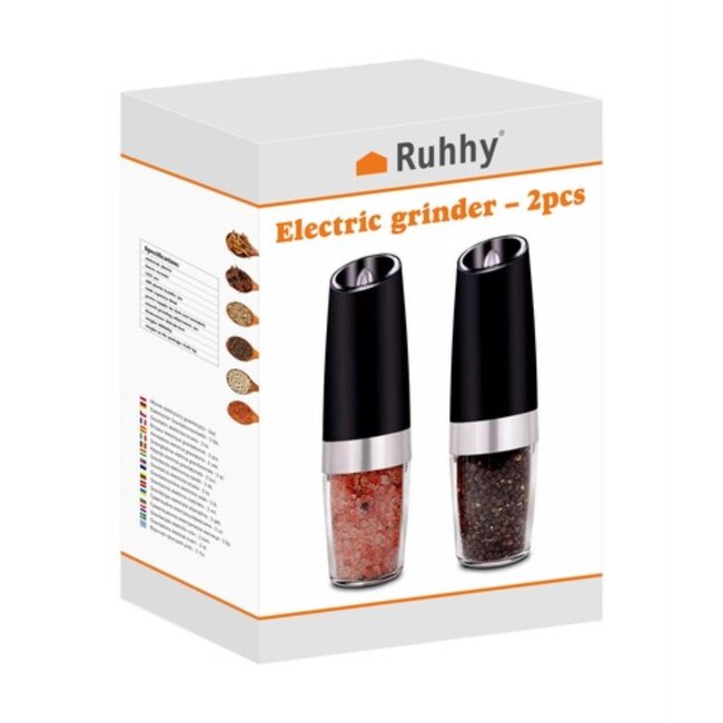 Ruhhy Elektrische Molen Set 19558 - Efficiënte Keukenhulp - Keramisch & LED-Verlicht