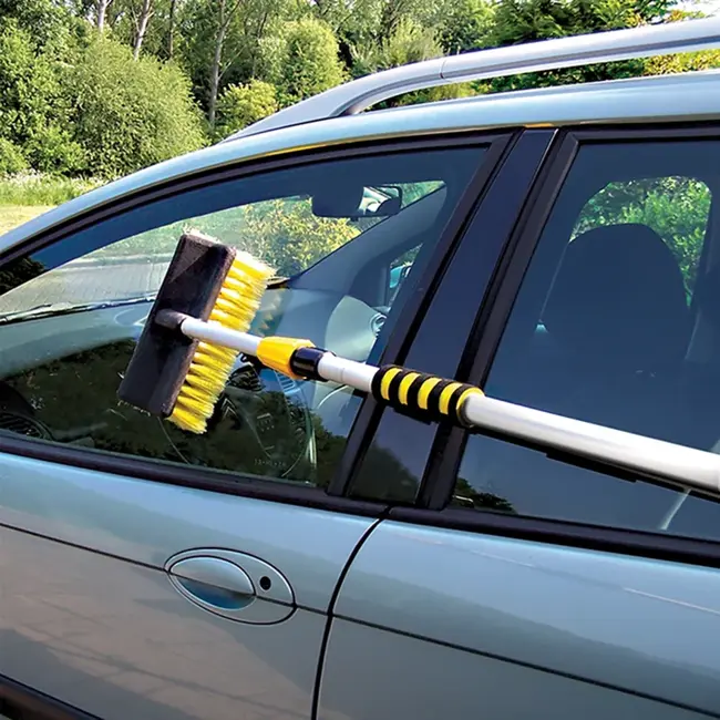 ProPlus Borstelkop voor telescopische wasborstels - Veilig en multifunctioneel - Zwart/Geel