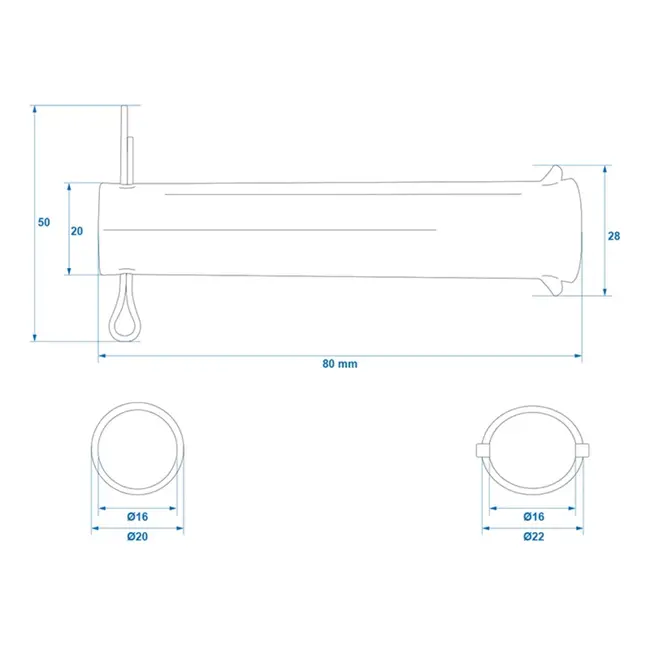 ProPlus As voor neuswiel - Ø20x80 mm - Perfecte pasvorm - Duurzaam metaal