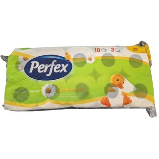 Perfex Chamomile Toiletpapier 10 Rollen: Luxe 3-Laags Zachtheid & Frisse Geur