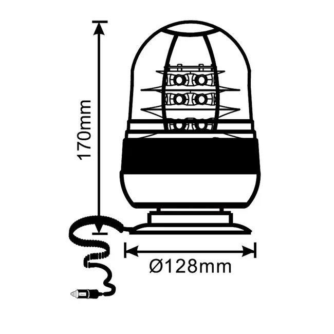 Topgear Zwaailicht met magneetvoet - LED - 12/24V - ECE gecertificeerd - 140x140x220 mm - 20 stuks